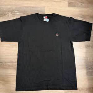 Vintage Tommy Hilfiger T Shirt Mens Large Black Embroidered Crest Logo 90s USA